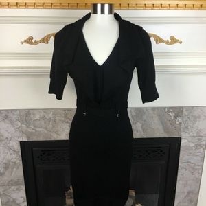 Karen Millen Military Trench Coat Knit Wool Dress